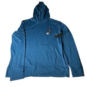 Runway Now Or Never Hoodie XL Blue Athletic Activewear Pullover Thumb Holes